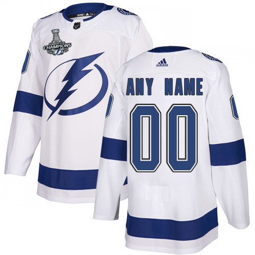 Men's Tampa Bay Lightning Customized 2021 White Stanley Cup Champions Stitched Jersey
